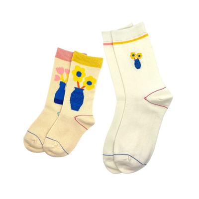 PINZLE [PINZLE X IHM] Family Socks - House Plant (Ivory)