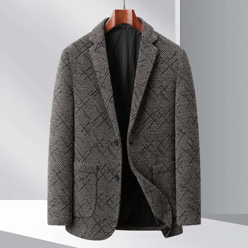 

Осень и зима Новые повседневные мужские костюмы Chenel Jacquard Корейский стиль Тонкие костюмы Модные одинарные костюмы M