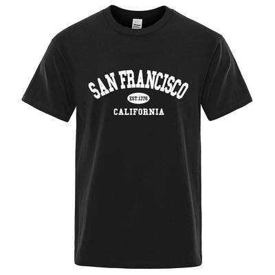 San Francisco Založeno 1776 Kalifornie Trička Pánská Móda Oversized Topy Letní Tričko Volné Designové Luxusní Tričko 80263