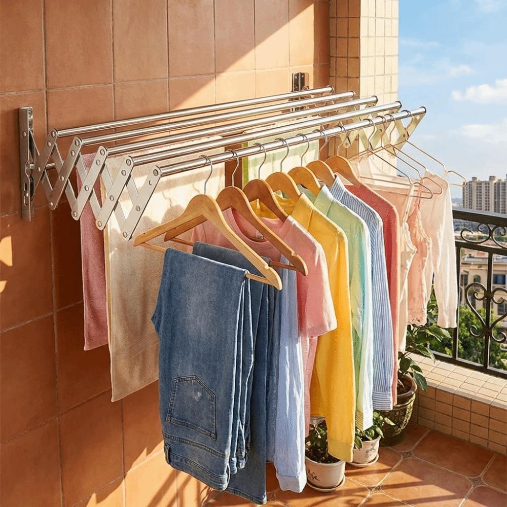 Large Capacity Retractable Laundry Drying Rack Stainless Steel Laundry Organizer  Tower