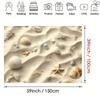 Ästhetischer 2D-Strand-Wandteppich, Sand mit Muschel- & Seestern-Hintergrund