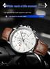OFNS Men's Fashion Business Watch: Six-Hand Leather Strap, Waterproof with Calendar.