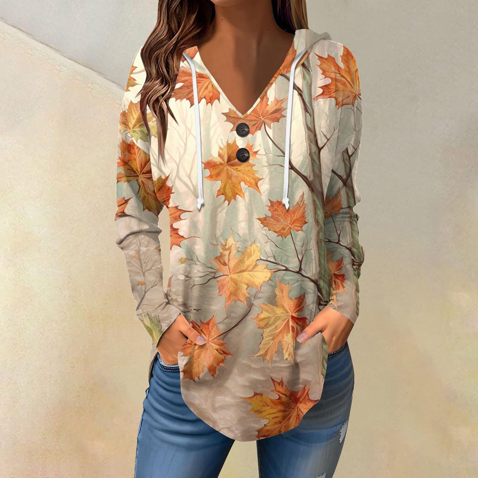 

Женские повседневные модные однотонные толстовки с капюшоном на пуговицах и длинными рукавами с V-образным вырезом XXL оранжевый