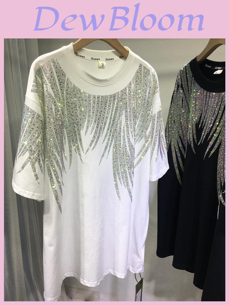 Plus Size T Shirt For Men Women With Geometric Pattern And Rhinestone Embellishments For Summer Casual Wear