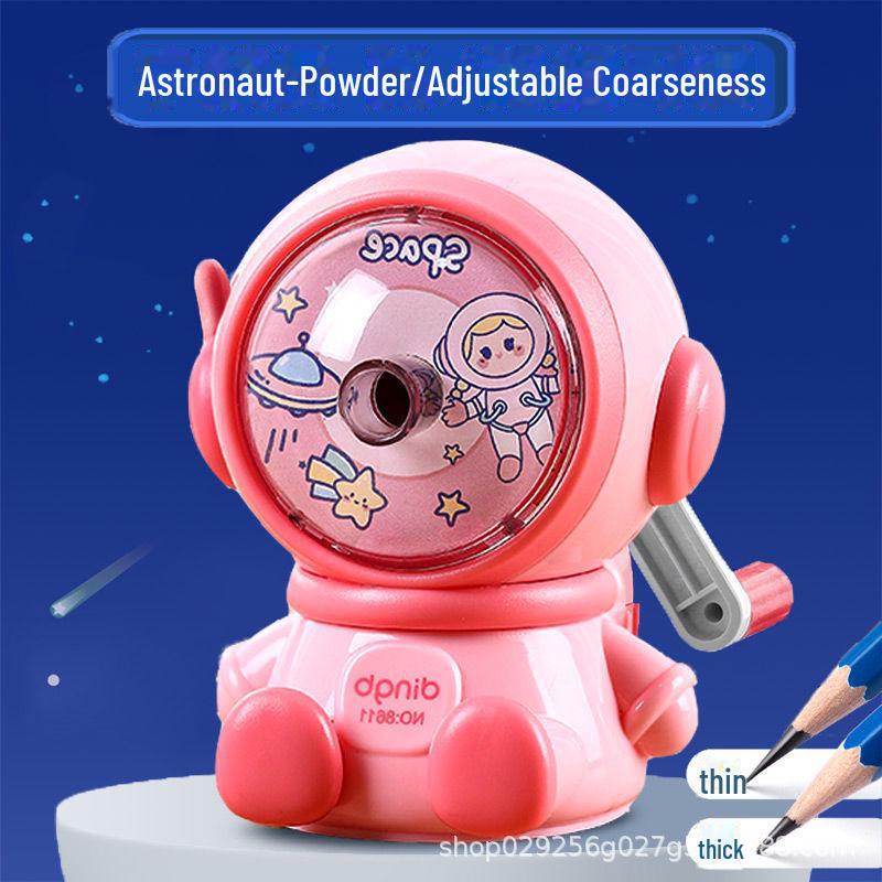 Creative Astronaut Hand-Cranked Pencil Sharpener for Students - Cartoon Design