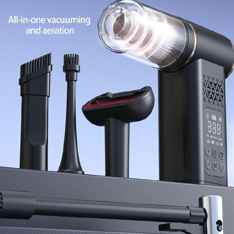 Multifunctional Vehicle Tool Car Vacuum and Inflator Pump Digital Display Cordless for Cleaning and Inflation