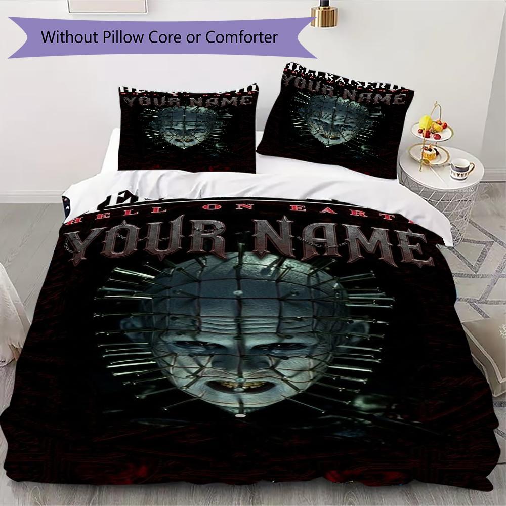 Custom Name Hellraiser Pattern Bedding uilt Set uilt Cover Pillowcase Home Decoration Birthday Gift (1*duvet cover+2*pillowcase without core)