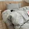 Nordic Sling Cotton Pink Stripes Duvet Cover 150x200 Size Girl's Room Housse Skin Friendly Breathable Comforter Sets