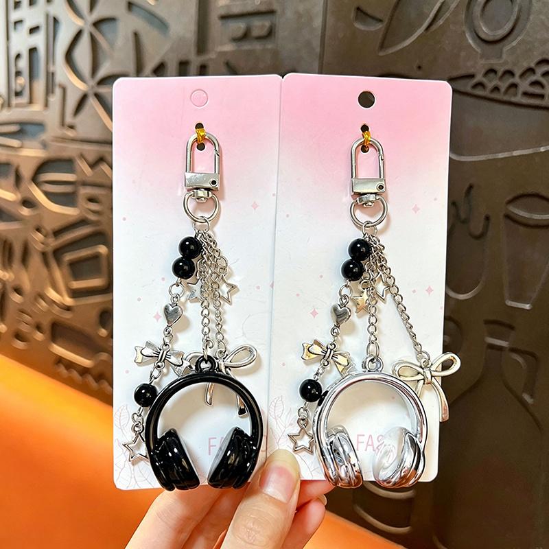 Bag Charm Vintage Headset Shape Sweet Bow Star  Charms Accessories Party Gifts Jewelry Car Key Ring Pendant