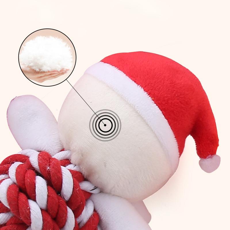 Cute Animal Plush Puppy Chew Toys with Rope and Squeaker Teething Dental Training Toys for Small Dogs Daily Play