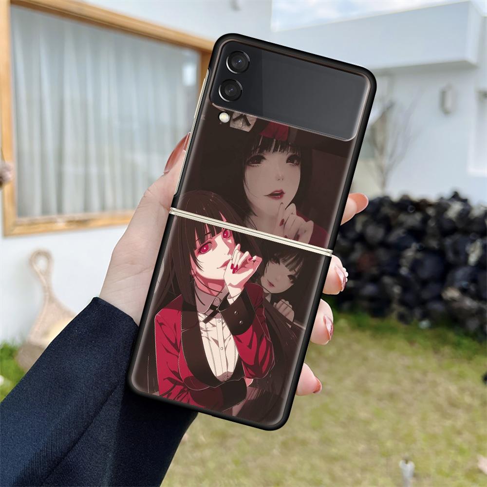 Custodia Antiurto Per Samsung Galaxy Z Flip 4 3 5G Funda ZFlip4 Nera Rigida ZFlip3 zflip4 Fundas Cover Anime Kakegurui Jabami