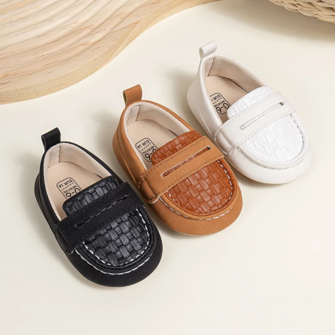 Children Clothing Yulin-001 Girls Baby Boys Classic Loafers Infant Oxford Dress Shoes Prewalker Soft Slip On Moccasin Crib Flats Newborn Shoes Cm