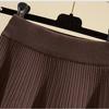 Women's Knitted Umbrella Skirt, High-waisted Skirt, Autumn and Winter Short Swung A-line Pleated Skirt
