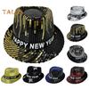 Paillettenhut, Happy New Year, Jazzhut, Vintage-Cowboy-Stil, Party-Club, Foto-Requisite, glitzernder Fedora, Kopfbedeckung für Erwachsene für Cosplays, Feiertage, Karneval