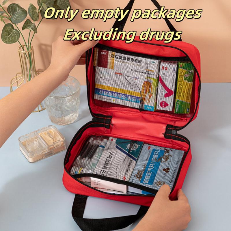 1 Piece Medicine Medical Storage Pouch Portable First Aid Kit Bags Camping Emergency Home Outdoor Travel Handle Bag Organizer