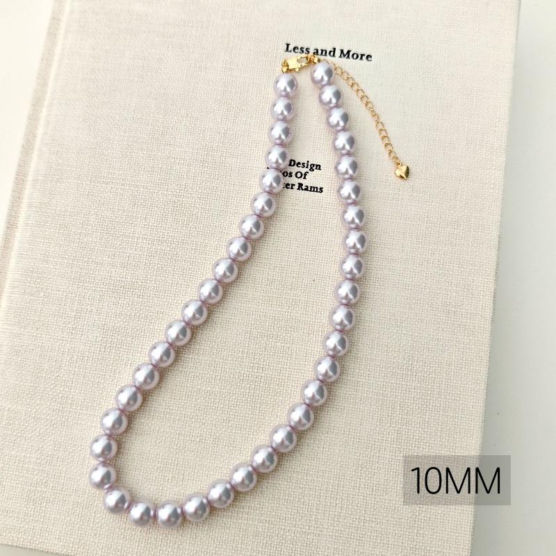 French round Shijia pearl necklace New Internet celebrity necklace Sweater chain Literary retro fashion necklace