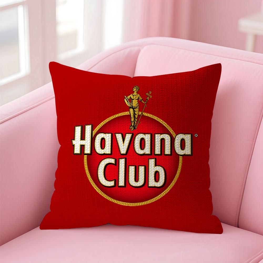 Classic HHavana Club Cushion Cover Natural Linen Pillow Case DoubleSided Print Decorative Sofa Pillowcase Home Decor Gift
