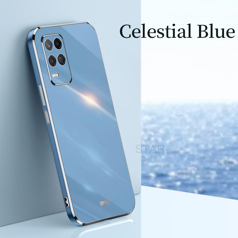 Luxury Plating Gold Frame Phone Case On For Oppo Realme 8 Pro 4g Realme8 8pro Soft Silicone Tpu Back Cover