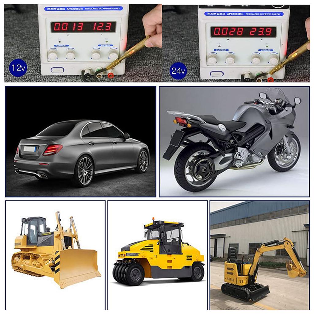 Heavy Duty Automobile Circuit Tester 6-24V Test Light with Alligator Clip Circuit Voltage Tester for Car Motorcycles