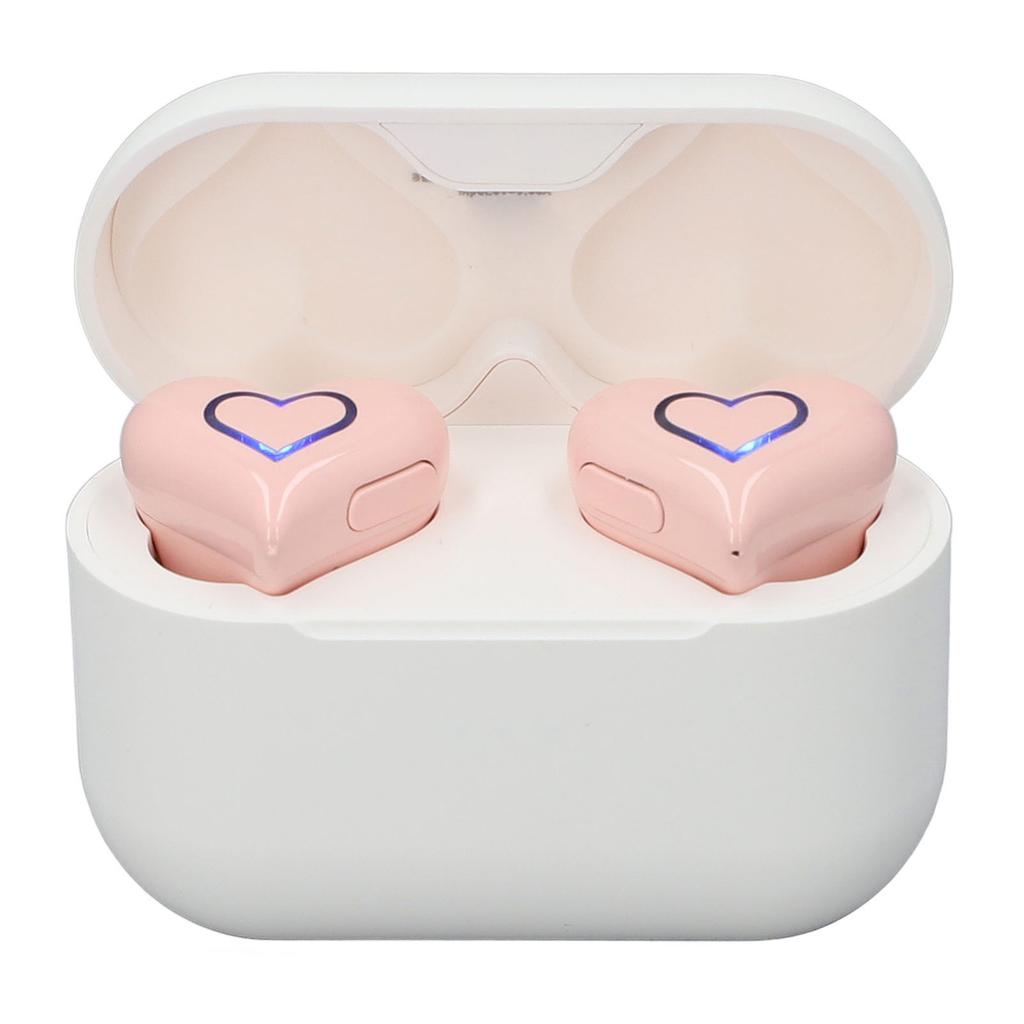 Heart Shaped Wireless Earbuds Cute Stylish HIFI Stereo Sound Built In Mic Bluetooth 5.3 Wireless