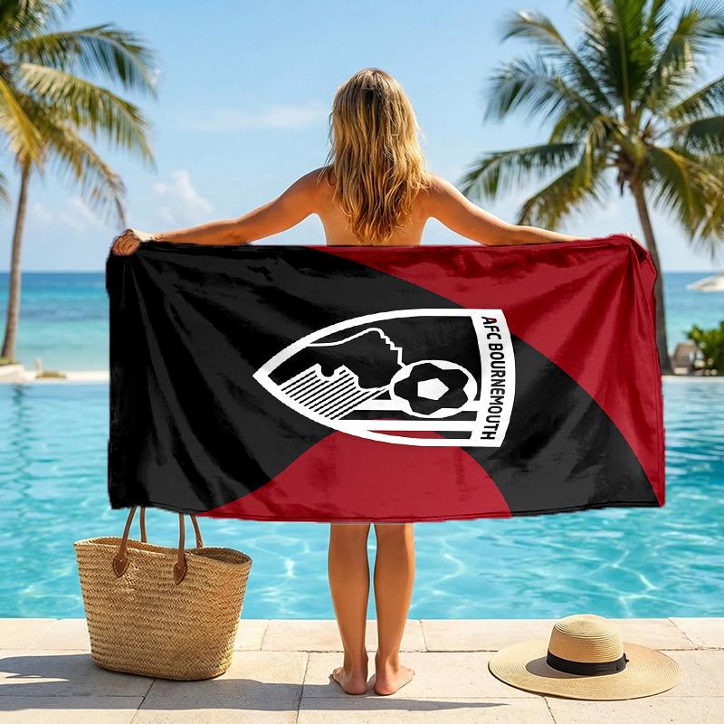 Bournemouth Football Beach Towel Soft Microfiber Summer Towel Quick Dry Absorbent Towel for Beach Swimming Pool Travel