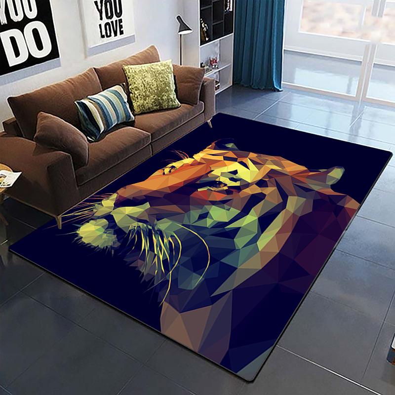 Domineering Tiger 3D Printed Carpets for Living Room Bedroom Decor Jungle Animals Carpet Home Bedside Floor Mat Play Area Rugs