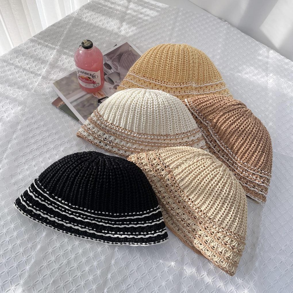Men's and Women's Daily Bucket Hat Knit Line Down Bucket Hat