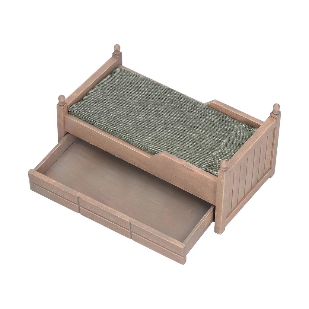 1:12 Miniatur Puppenhaus Birke Bett Mini Möbel Puppenhaus DekorationszubehörBraun