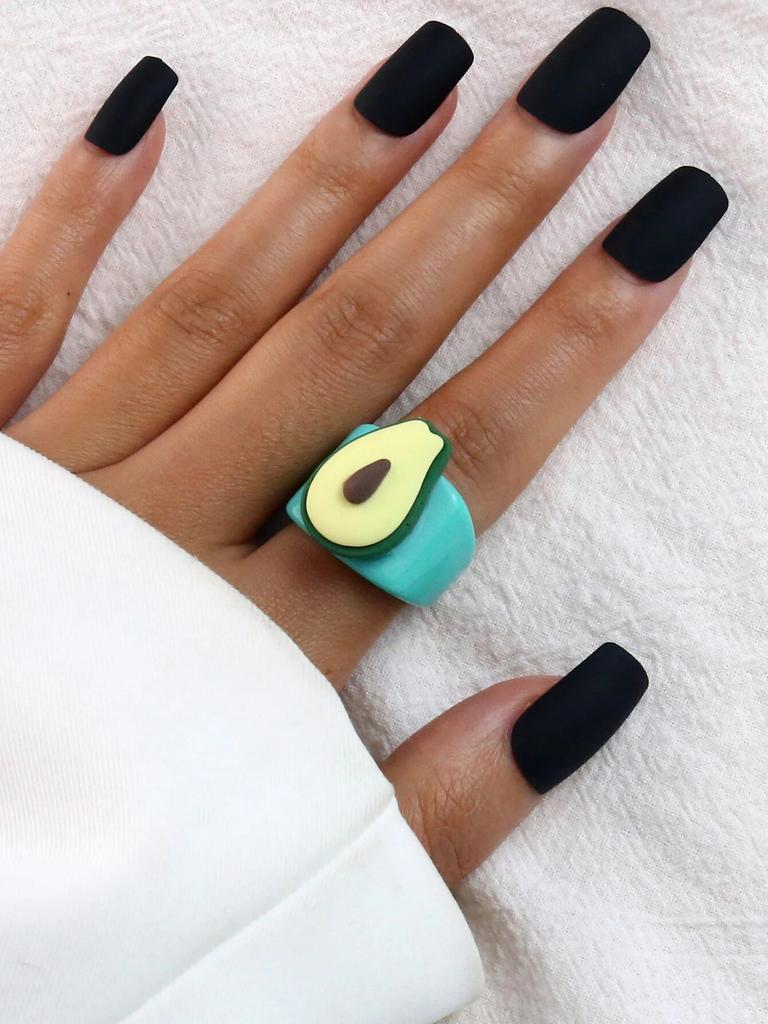 Cartoon Fruit Ring Women Fashion Korean Cute Animal Resin Acrylic Ring Set Christmas Birthday Party Gift Jewelry for Female Girl