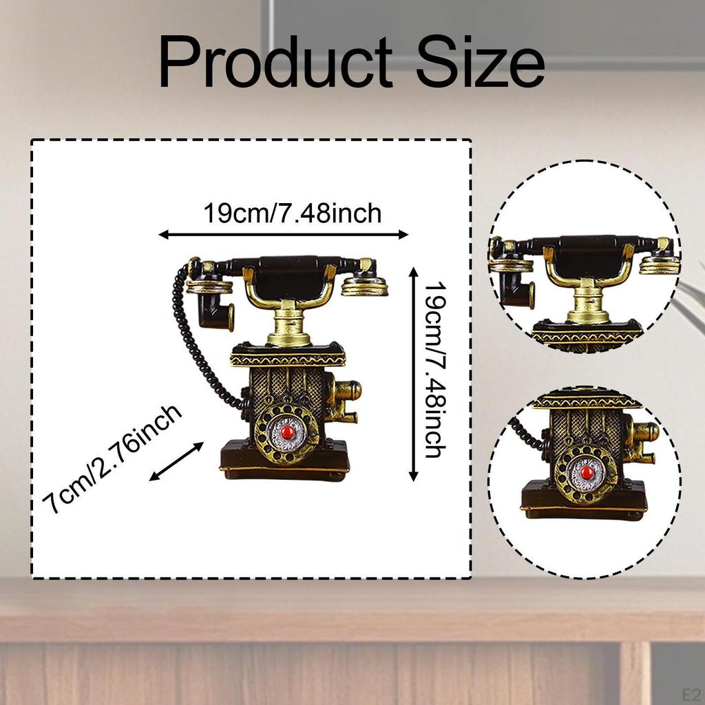 Phone Model Antique Figurine Creative,Corded,Desk Phone,Wall Decor Statue Vintage Rotary