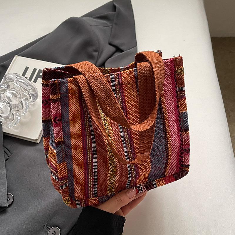 

Large capacity ethnic style tote bag women s 2025 new fashion tote bag women ins college student class bag