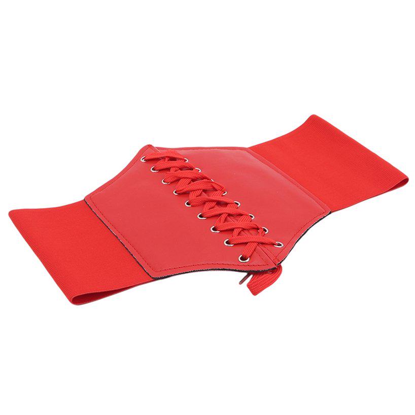 Mode large Corset ceinture PU femmes ceintures extensibles décontracté Corset pansement