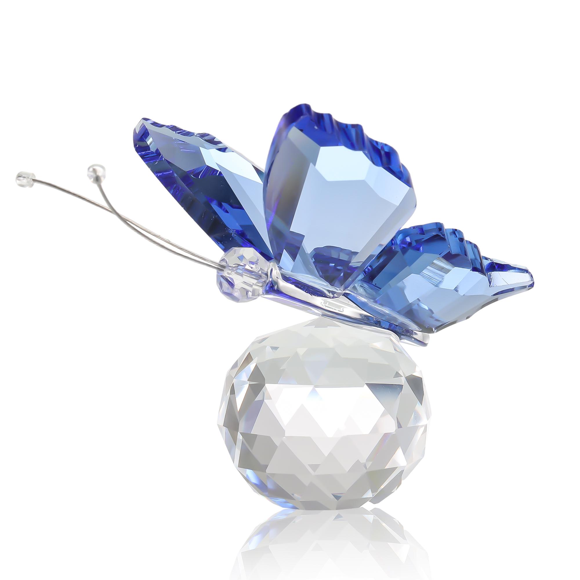 

Изысканные украшения в виде хрустальной бабочки для любого случая, подарок ручной работы синий