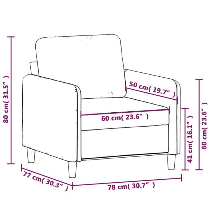 VidaXL Fauteuil Crème 60 cm Tissu 359464