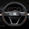 Pro SEAT Leon Ibiza FR 2 Ateca Arona Exeo Arosa Tarraco Mii Potah volantu auta z uhlíkových vláken a semišové kůže Autopříslušenství