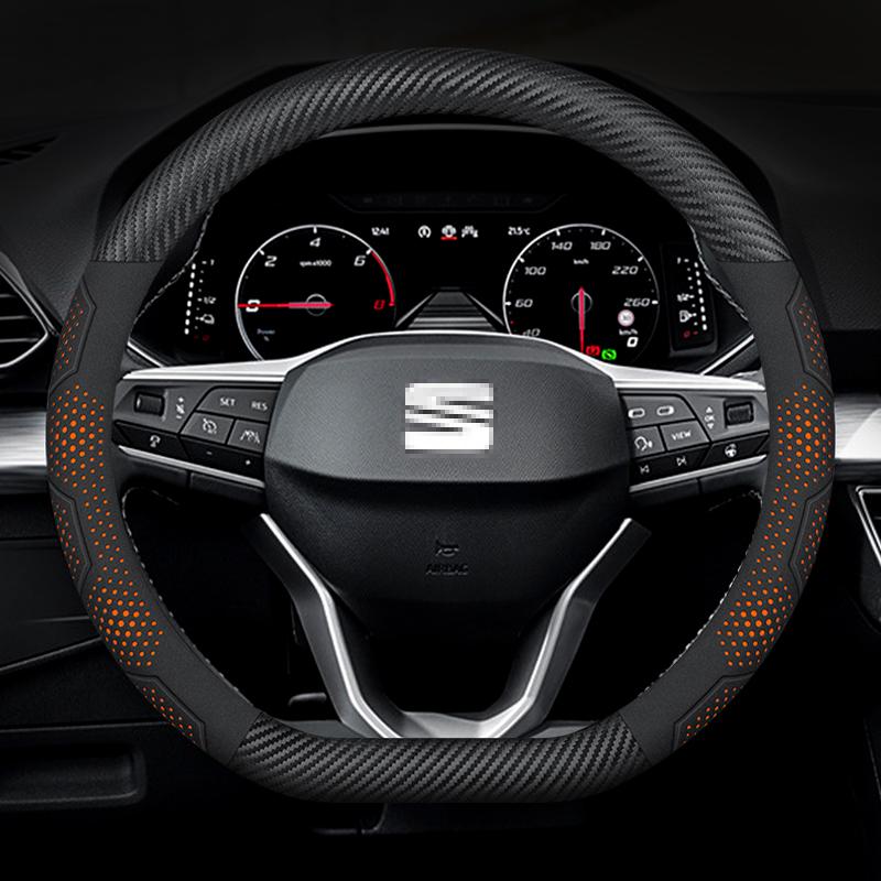 Pro SEAT Leon Ibiza FR 2 Ateca Arona Exeo Arosa Tarraco Mii Potah volantu auta z uhlíkových vláken a semišové kůže Autopříslušenství