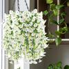 2PCS Artificial Morning Glory Hanging Flowers Fake Flower Outdoor Home Garden Wall Hanging Petunias Plants Wedding Decor