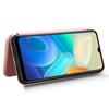 VIVO Y02S Carbon Fiber Multi-Card Euro-Asia Leather Flip Phone Case