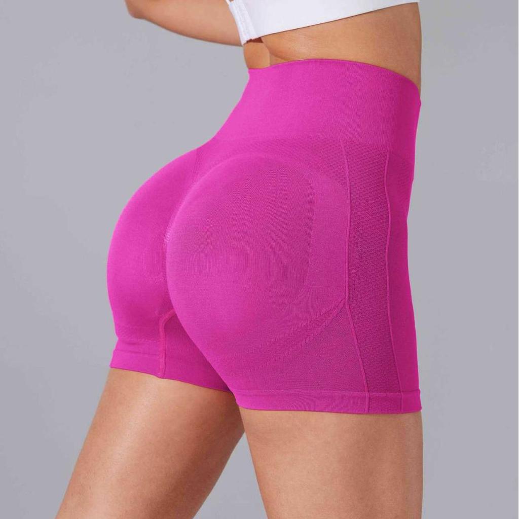 Damen High Waist Honey Peach Po-Lift Yoga-Shorts – Bauchkontrolle, Anti-Exposition, Schnelltrocknende Fitnesshose