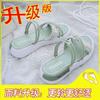 Two women wearing sandals in the summer of 2025, the new sports mid-heel wedge heel muffin thick-soled Roman pregnant women's flat-soled women's shoes