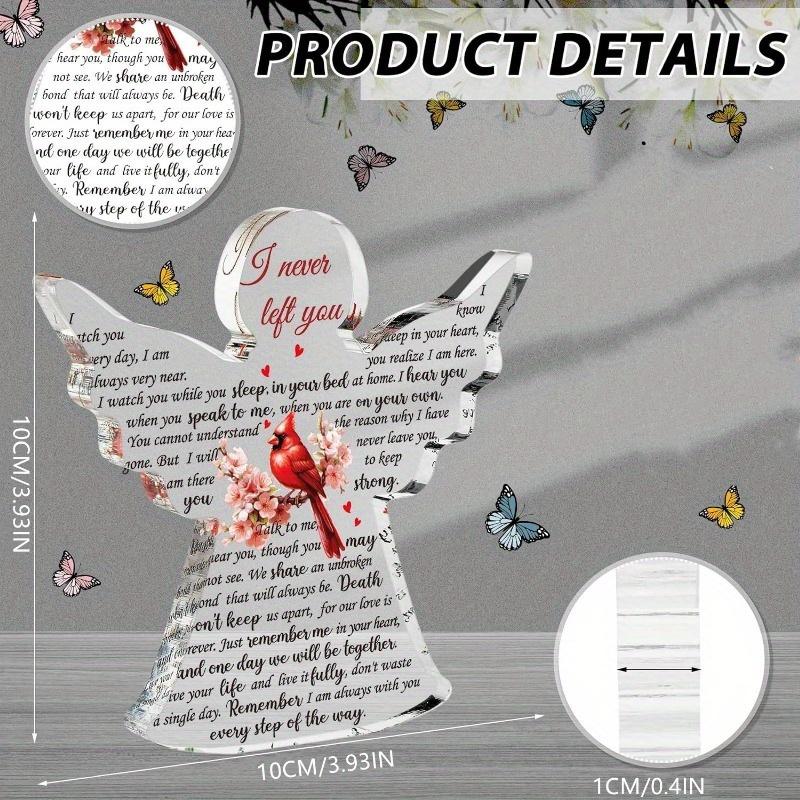 Angel Röd Kardinal Minnesmärke - Sympati Gåva för Förlust av Nära och Kära, Minnesbordsdekoration