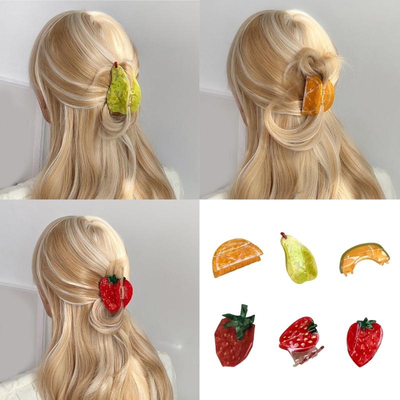Unique Fruit Theme Large Hair Claw Clip Ponytail Claw Hair Holder Barrettes Hair Adornment Hair Ornaments