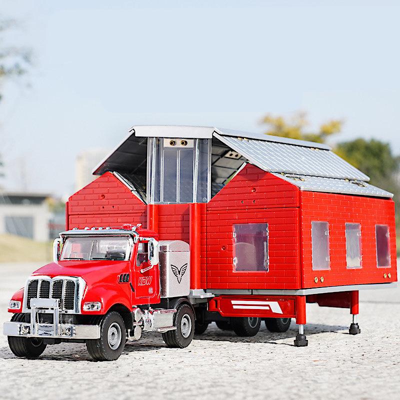 1/50 Alloy Luxury RV Recreational Vehicle Car Model Metal Camper Van Motorhome Double Deck Touring Travel Car Model Children Toy Gift