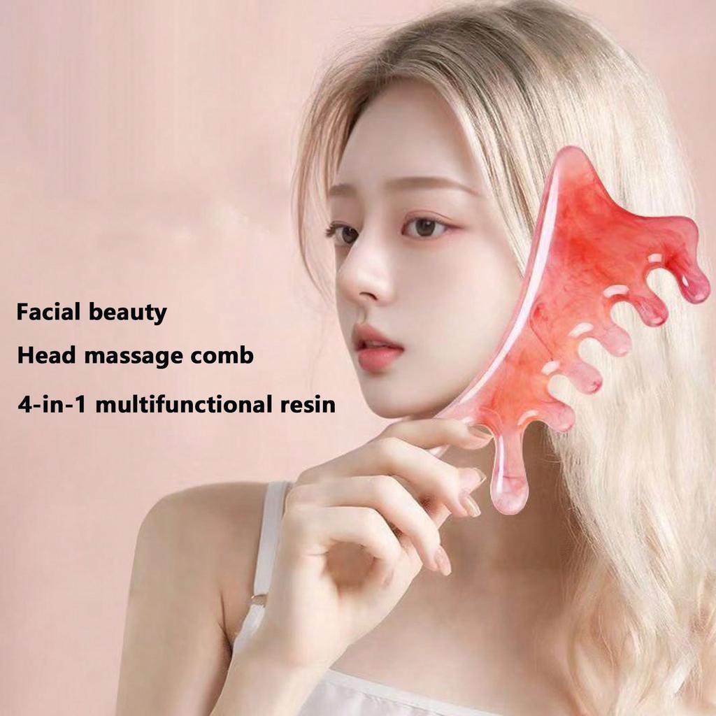 1/2PCS Resin Four In One Scraping Board, Massage Device Meridian Brush, Massage Artifact, Head Massa