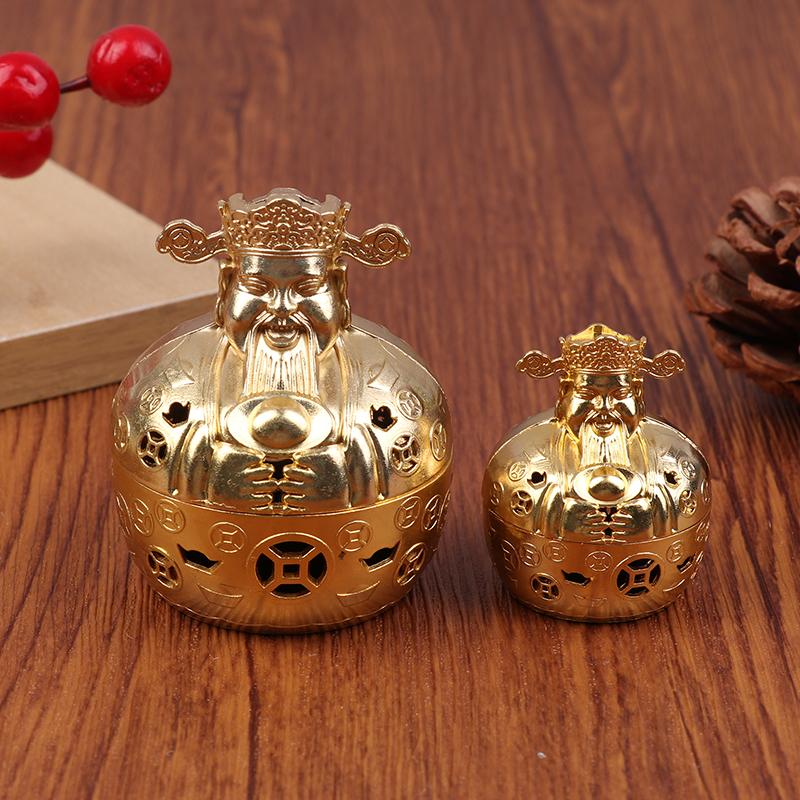 1Pc Alloy Wealth God Incense Burner With Exquisite Yuanbao Carvings Burner Without Incense Yoga Meditation Home Decoration