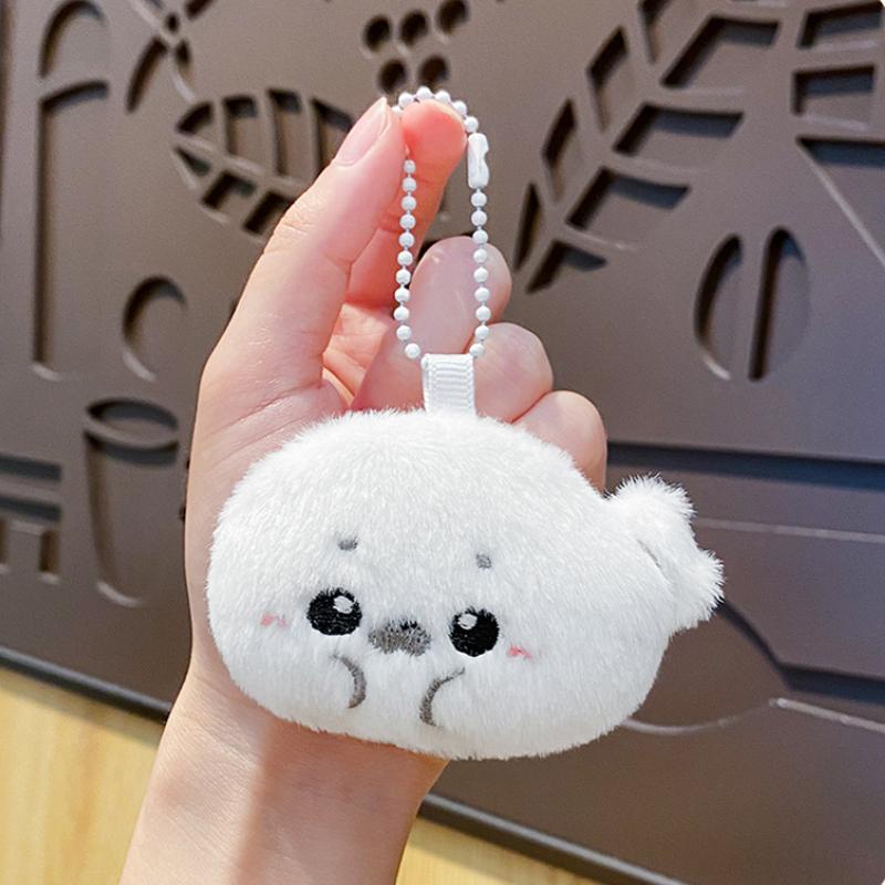 

Adorable White Baby Seal Plush Toy Keychain Soft Fluffy Ocean Animal Pendant Backpack Car Bag Decoration Funny Keyring Kids Gift 1PC