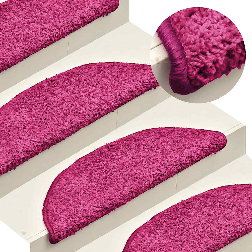 Step Mats 15 pcs. 56 x 17 x 3 cm Pink Semi Round