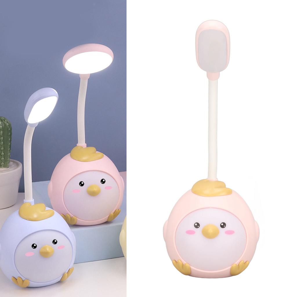 LED Desk Lamp USB Charging Eye   Flexible Color Night Light with Cute Chicken Base