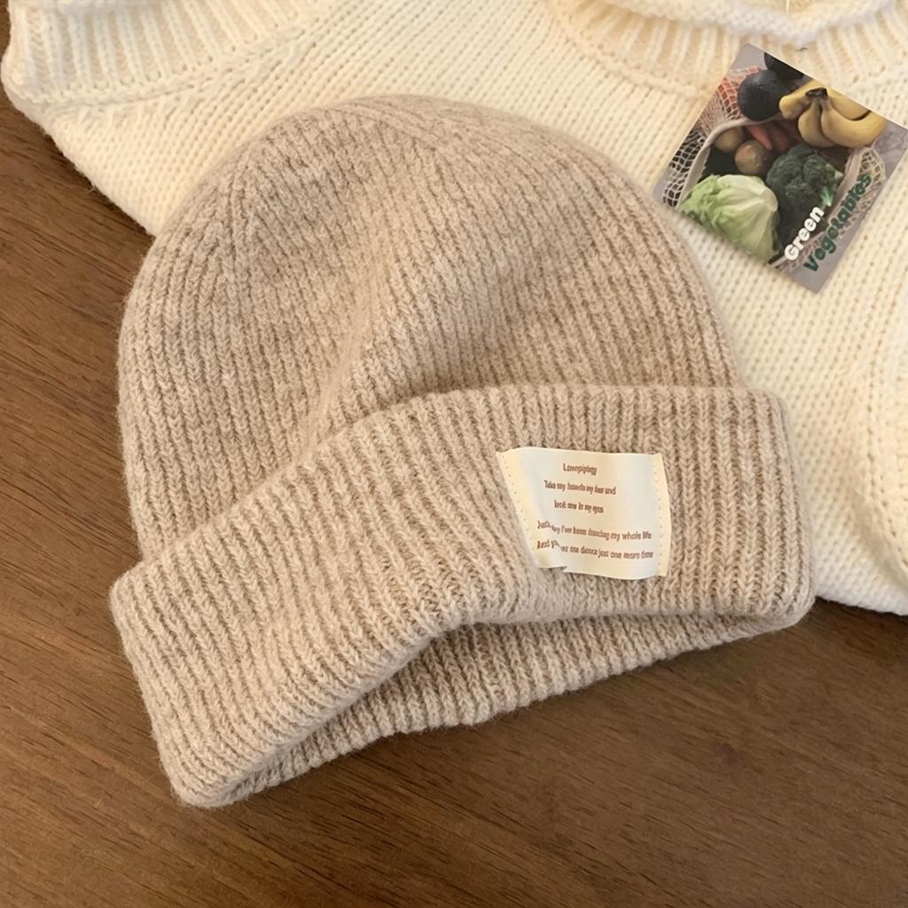 Cat ears wool hat women's autumn and winter new warm cute knitted hat thickened versatile cold hat