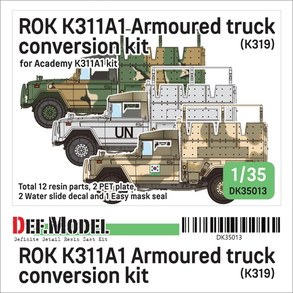 Def Model 1/35 Scale Modern Korean K311A1 Armored Truck (K319) Conversion Set (for Academy Use) Plastic Model Kit Parts DK35013